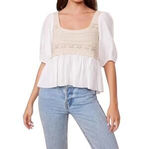 Lucy Paris Poppy Crochet Tee NWT - M